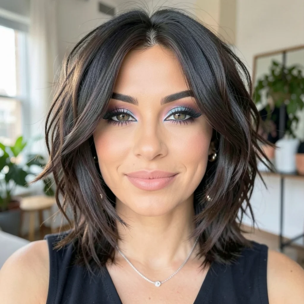 Trendy Face-Framing Choppy Lob