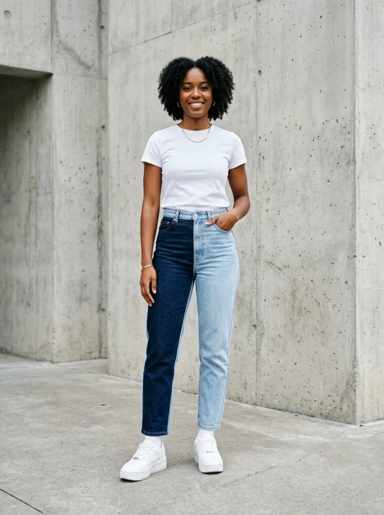 Two-Tone or Colorblock Senior Jeans