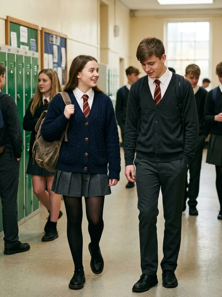 Uniform with a classic cardigan