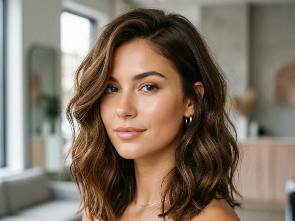 Side-Part Waves Hairstyles for Pear-Shaped Faces