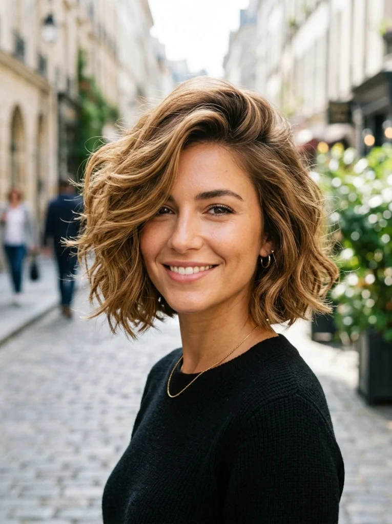 Volume-Packed Bob with a Deep Side Part