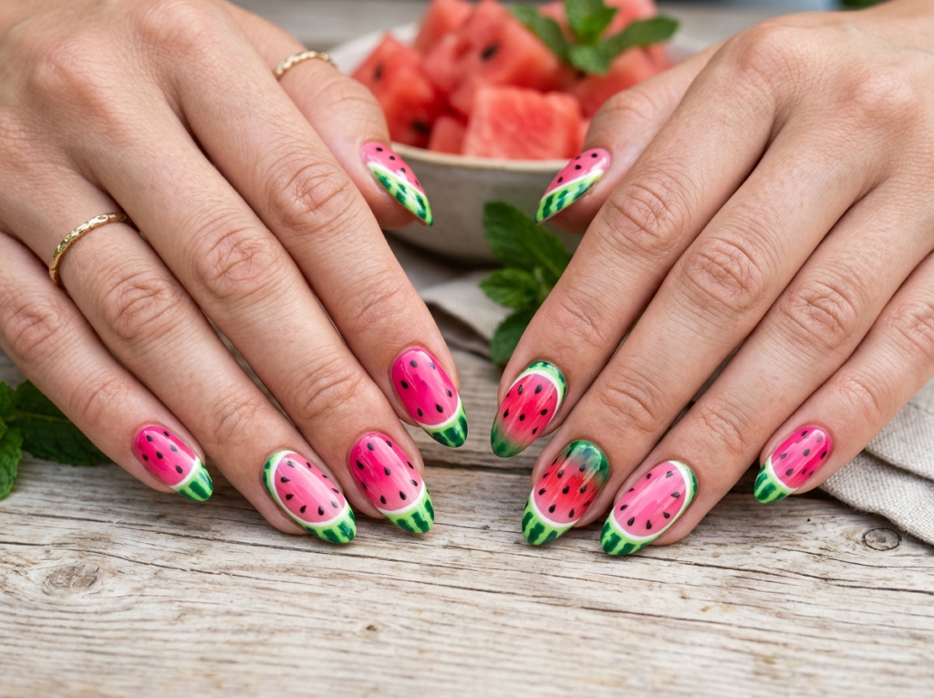 Watermelon Nail Art