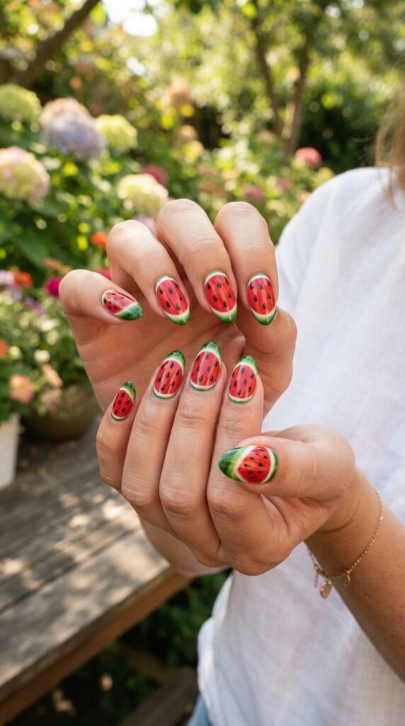 Watermelon Nail Art