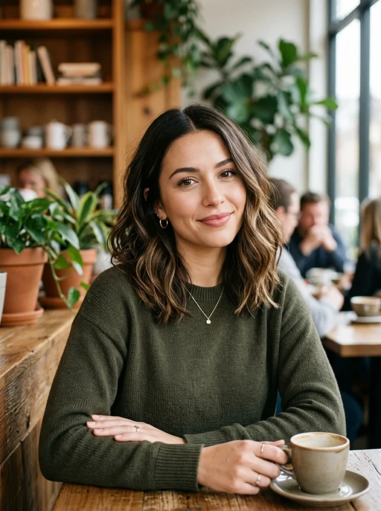 Wavy Lob with Middle Part