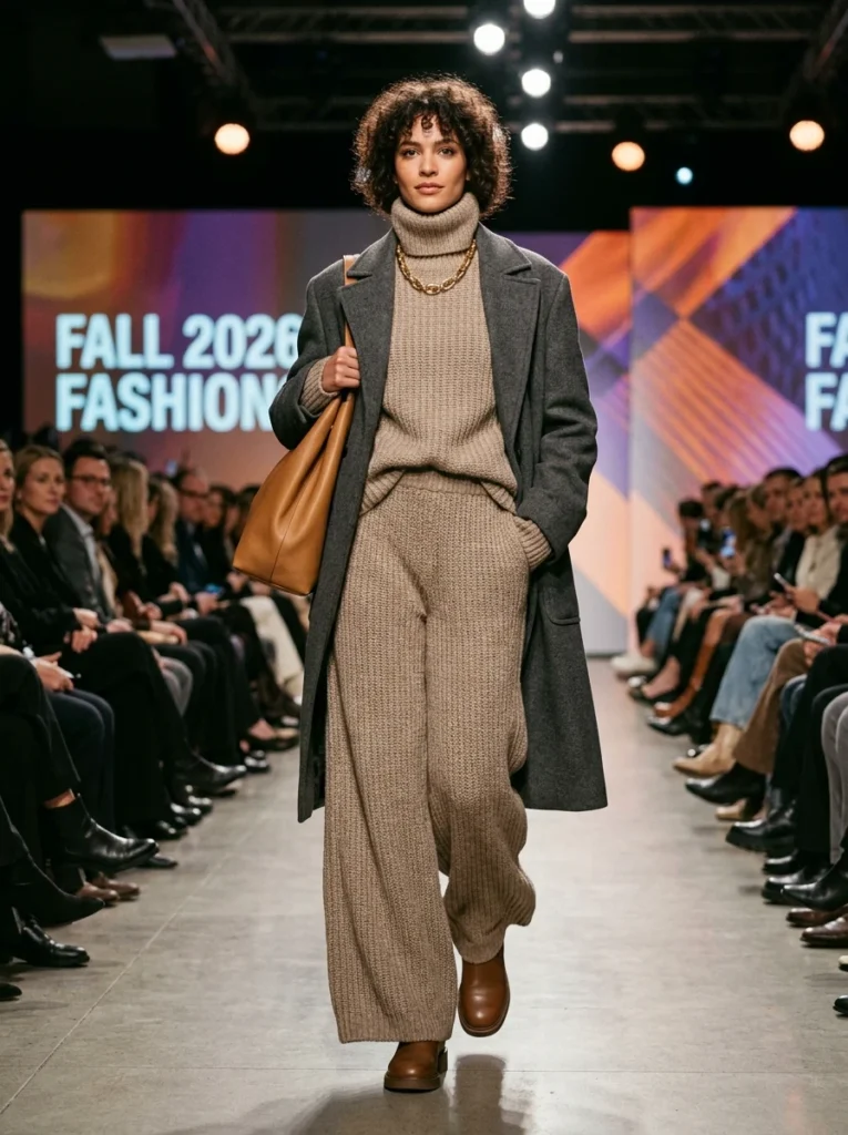  Wide-Leg Knit Trousers