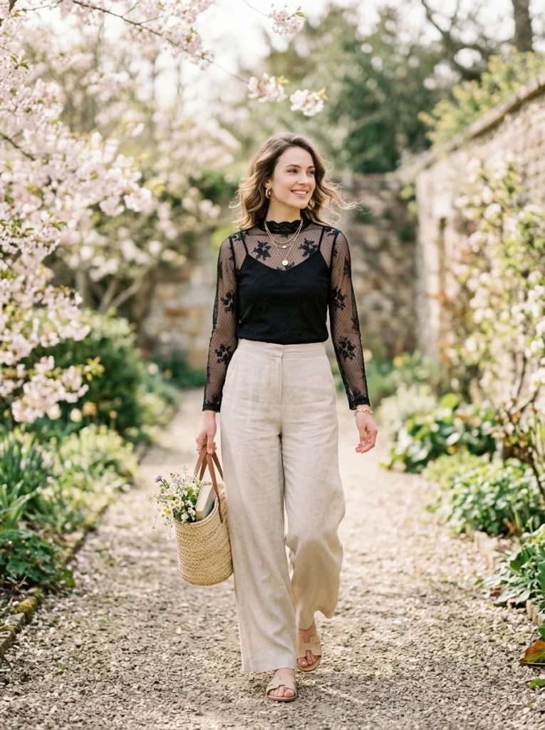 Wide-Leg Linen Pants
