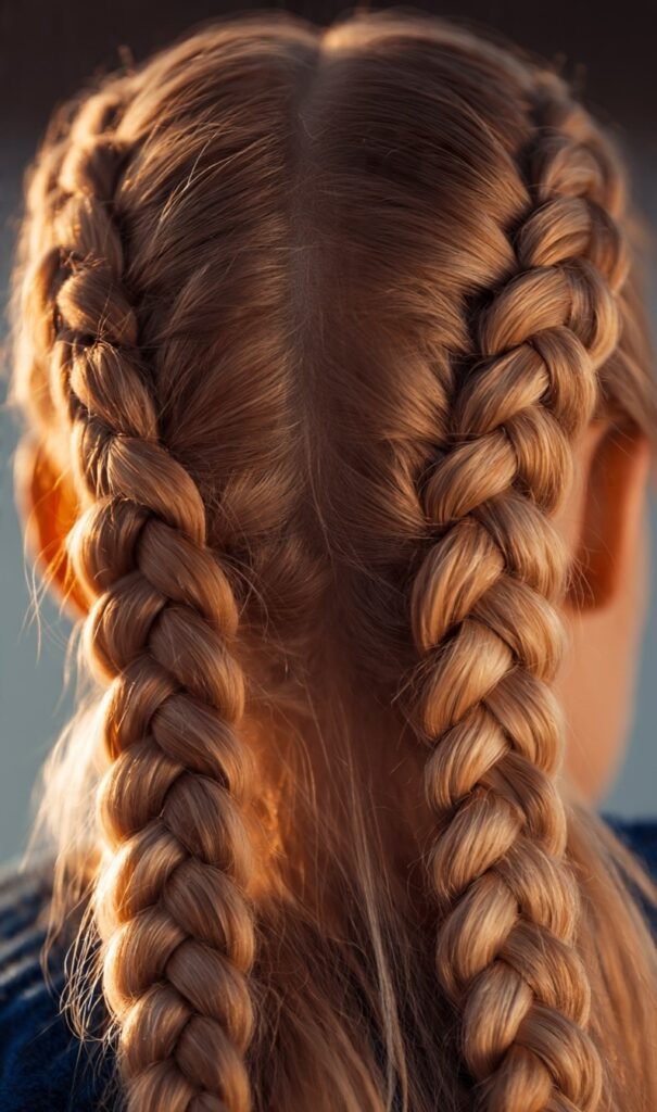 1. Classic Two French Braids
