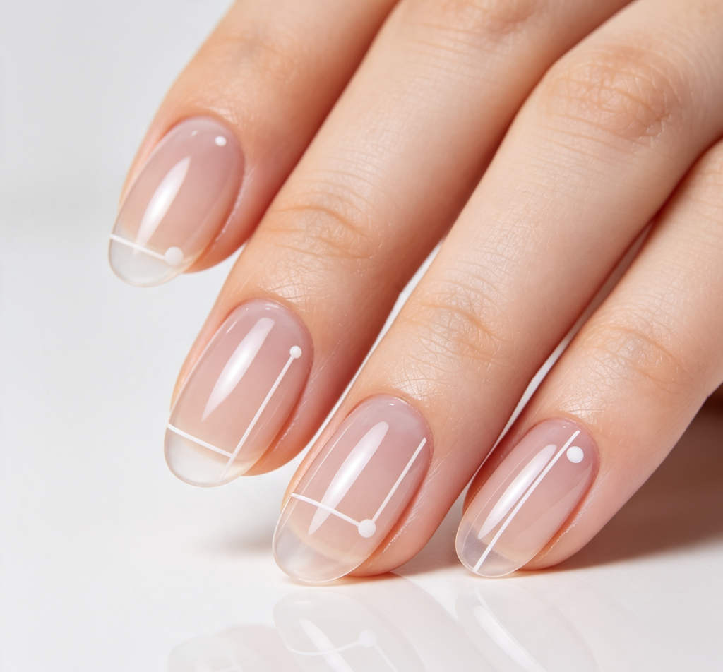 clear glossy minimalist polish
