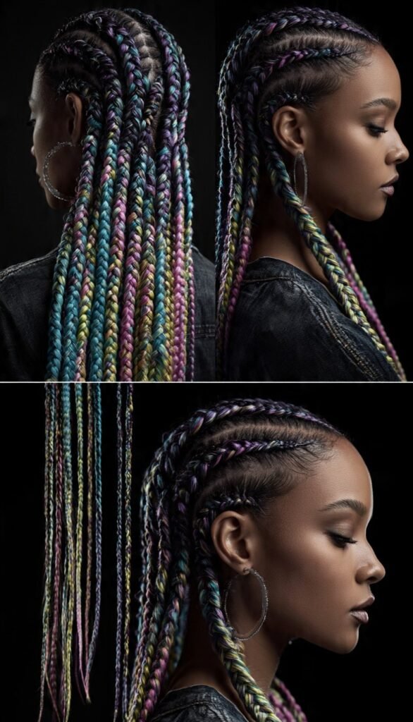 5. Knotless Braids with Color
