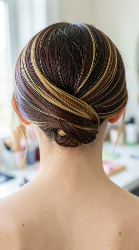 Golden Threads Brunette Hairstyle