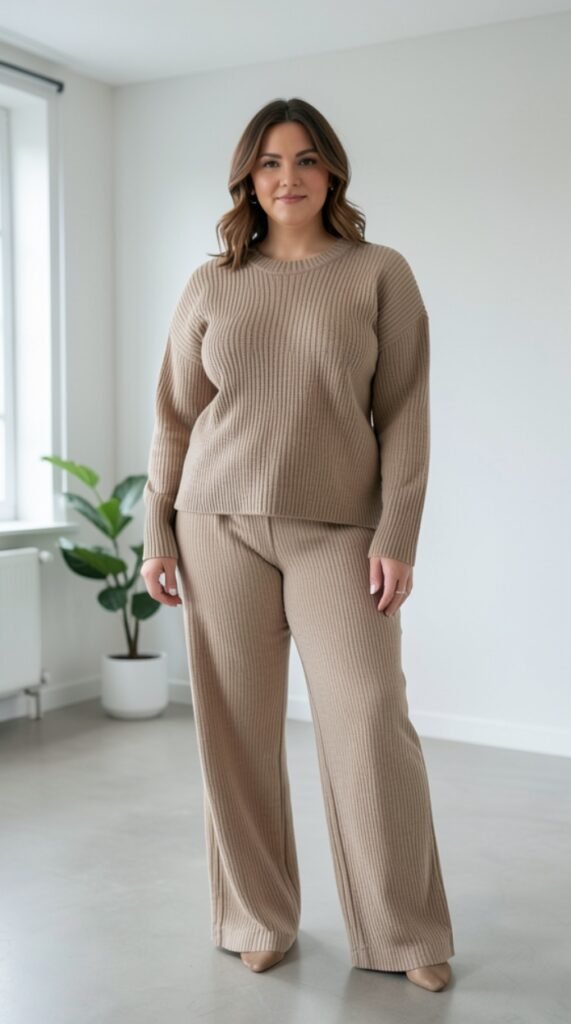 Coordinated Two-Piece Knit Set Outfits