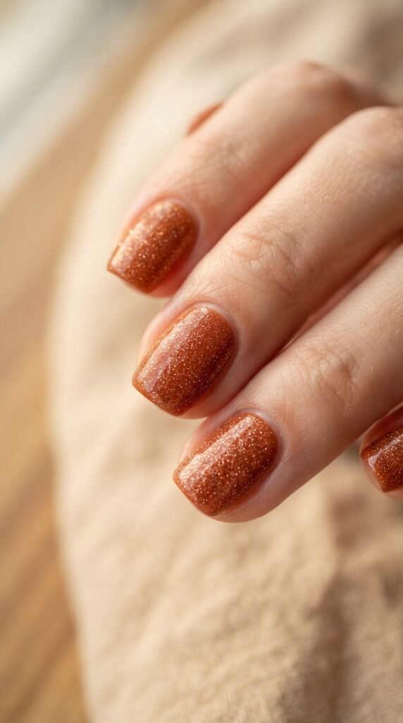 Frosted Cinnamon Sugar Textured Nail Art