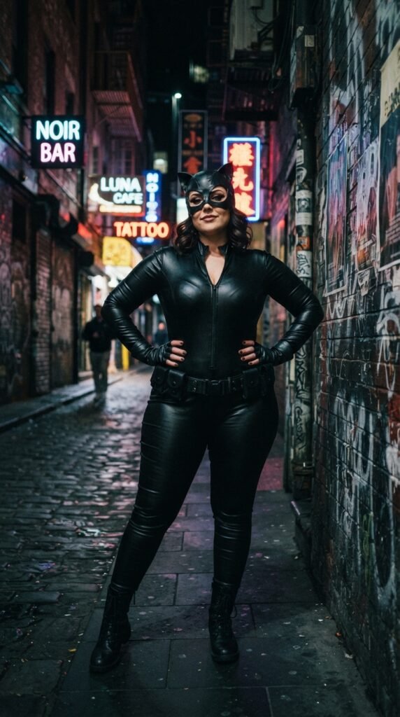Catwoman Faux-Leather Catsuit Costume