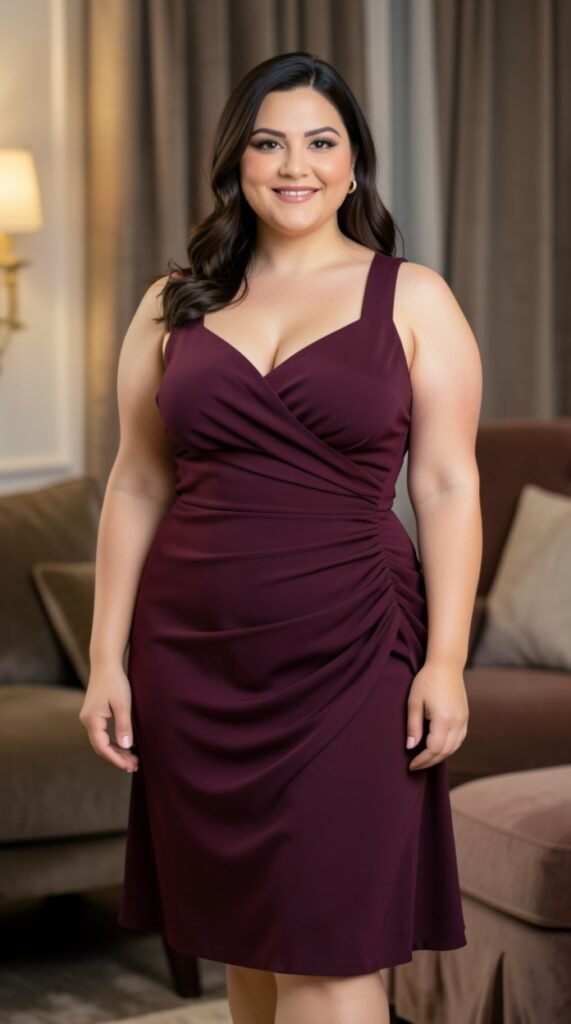 Side-Ruched Stretch Crepe Cocktail Outfit