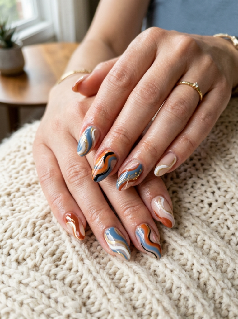 Abstract Swirl Nails