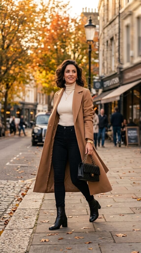 Black-Jeans-with-a-Long-Camel-Coat.