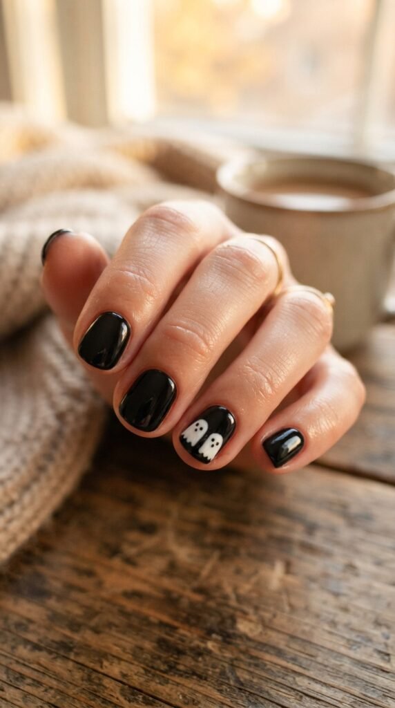 The Spooky-Cute Little Ghost Nail Art