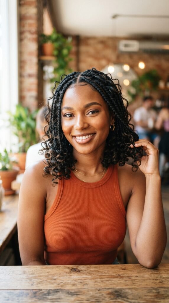 Bob-Length Goddess Braids Hairstyle