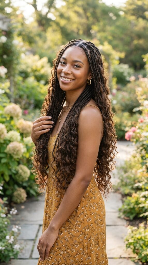 Bohemian Knotless Box Braids Hairstyle