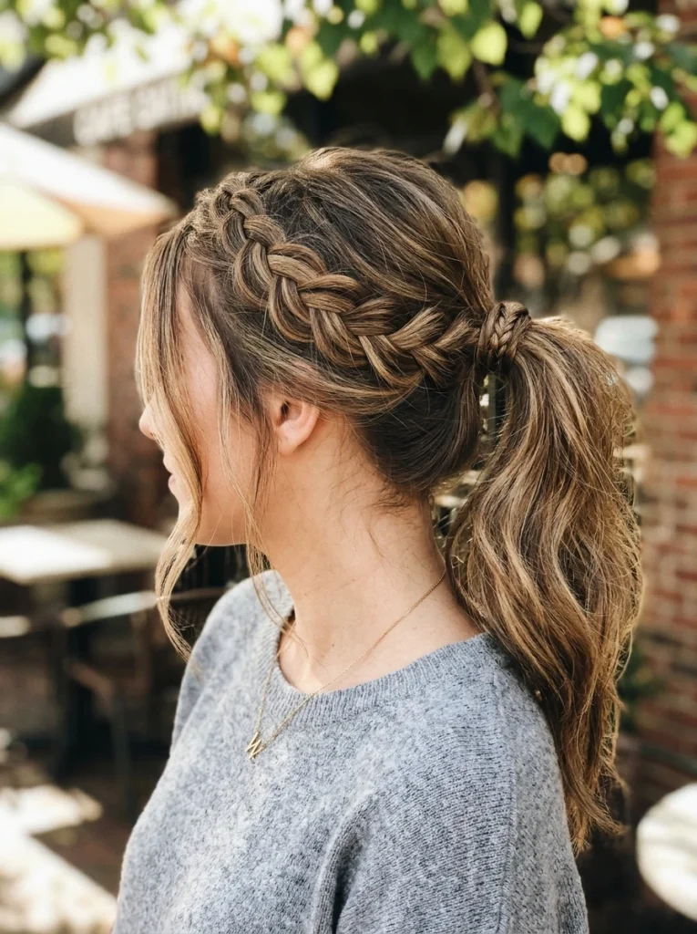 Braided Accent Ponytail for Unique Style