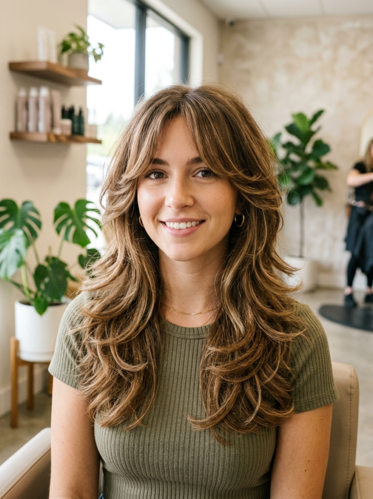 Butterfly Haircut with Curtain Bangs