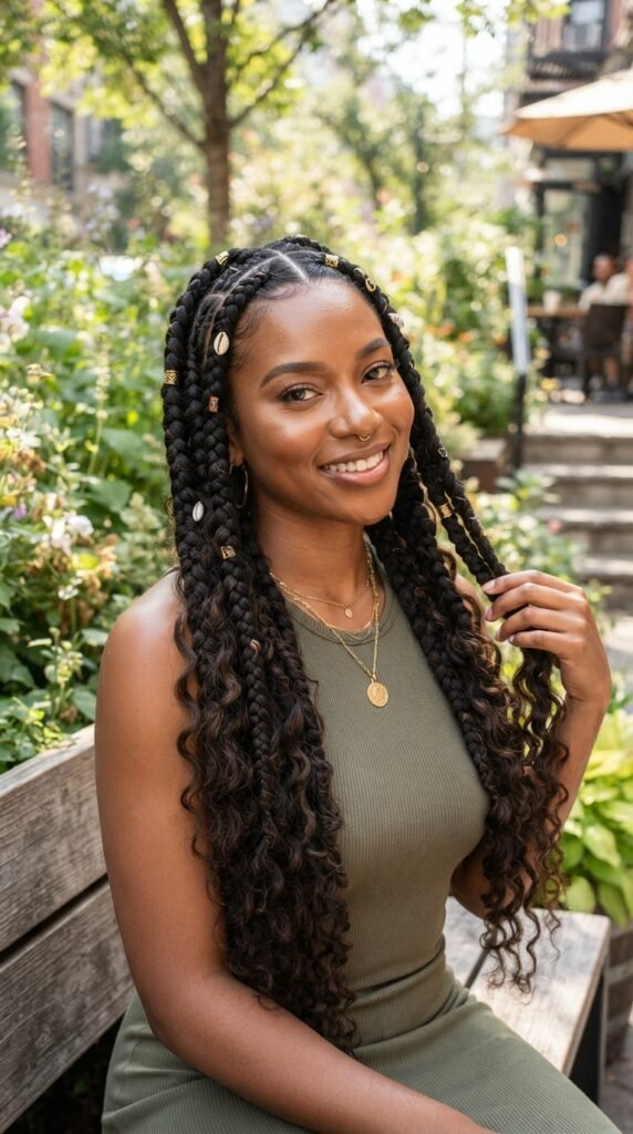 Chunky Jumbo Goddess Braids Hairstyle