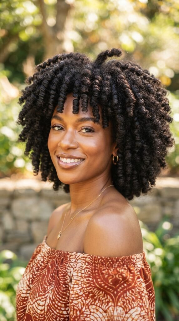 The Chunky Finger-Coiled Afro Hairstyle