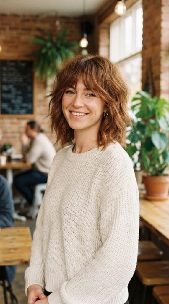 Cinnamon Brown Soft Shag Cut Hairstyle