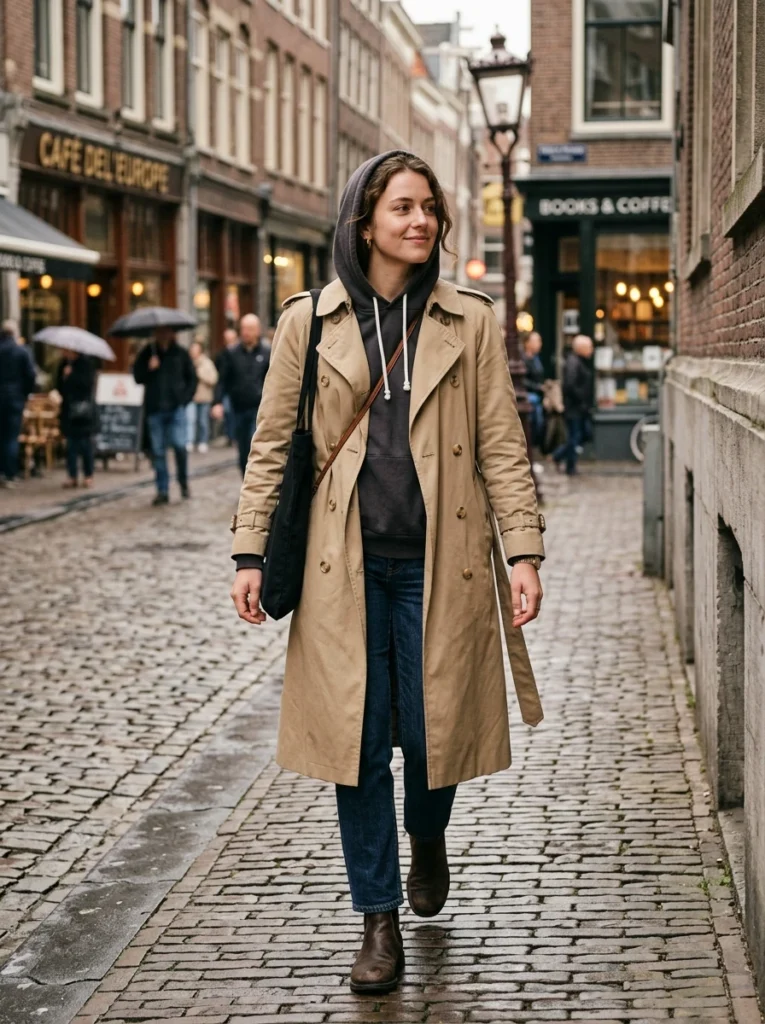 Classic Trench Coat and Hoodie