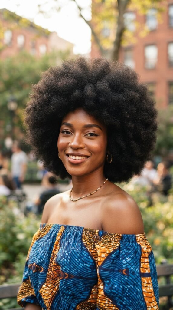 The Voluminous Rounded Classic Afro Hairstyle
