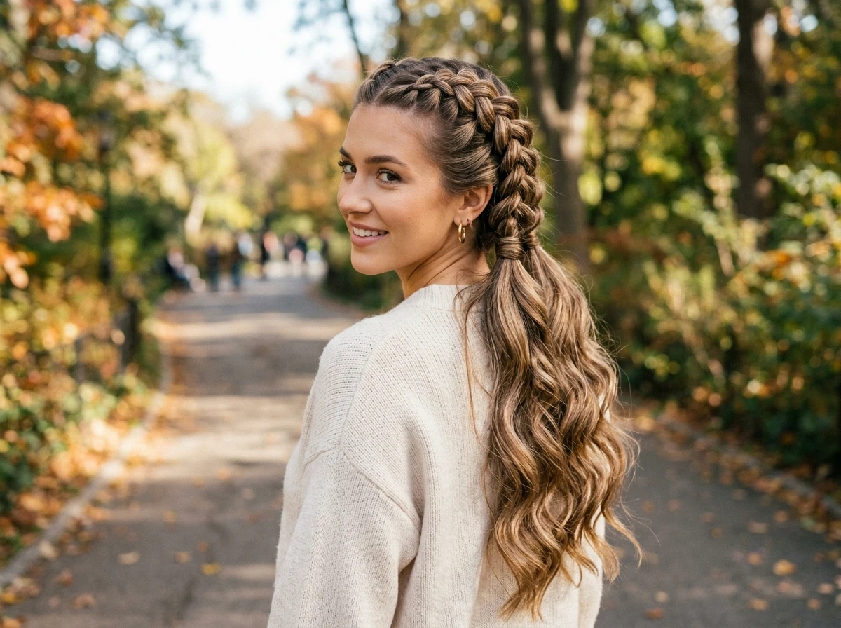 Double Braid Wavy Hairstyle