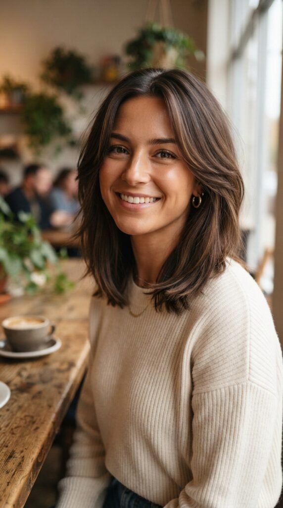 Subtle Face-Framing Layers Medium Length Hairstyle