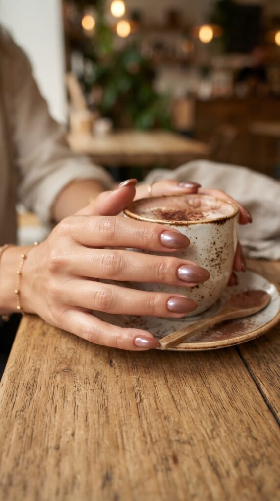 Glazed Milky Chocolate Nails