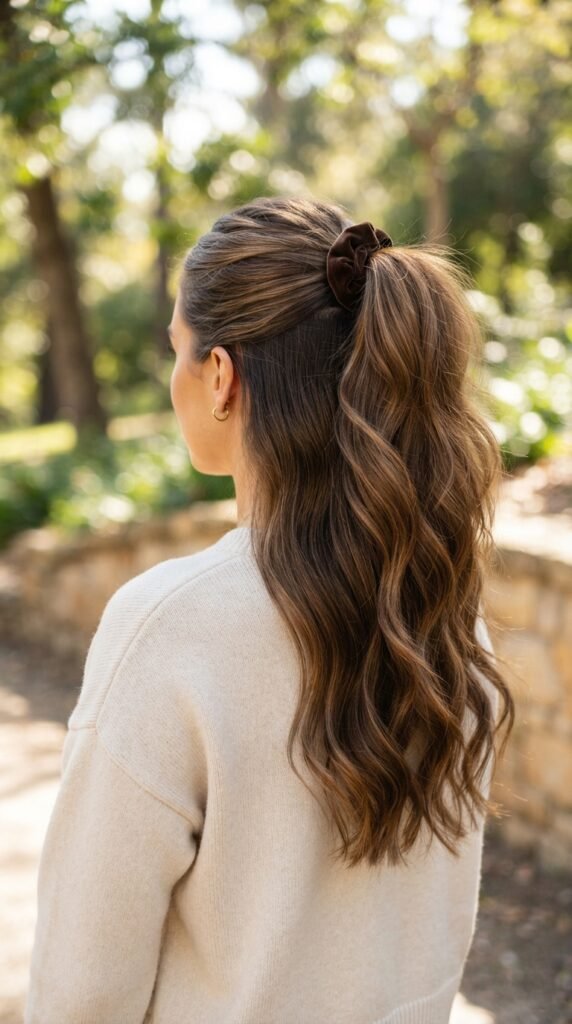 Half-Up High Ponytail Long Hair Hairstyle