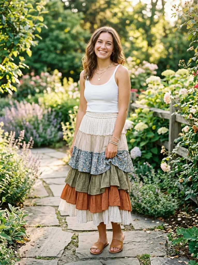 Layered Skirt with Simple Tank Top