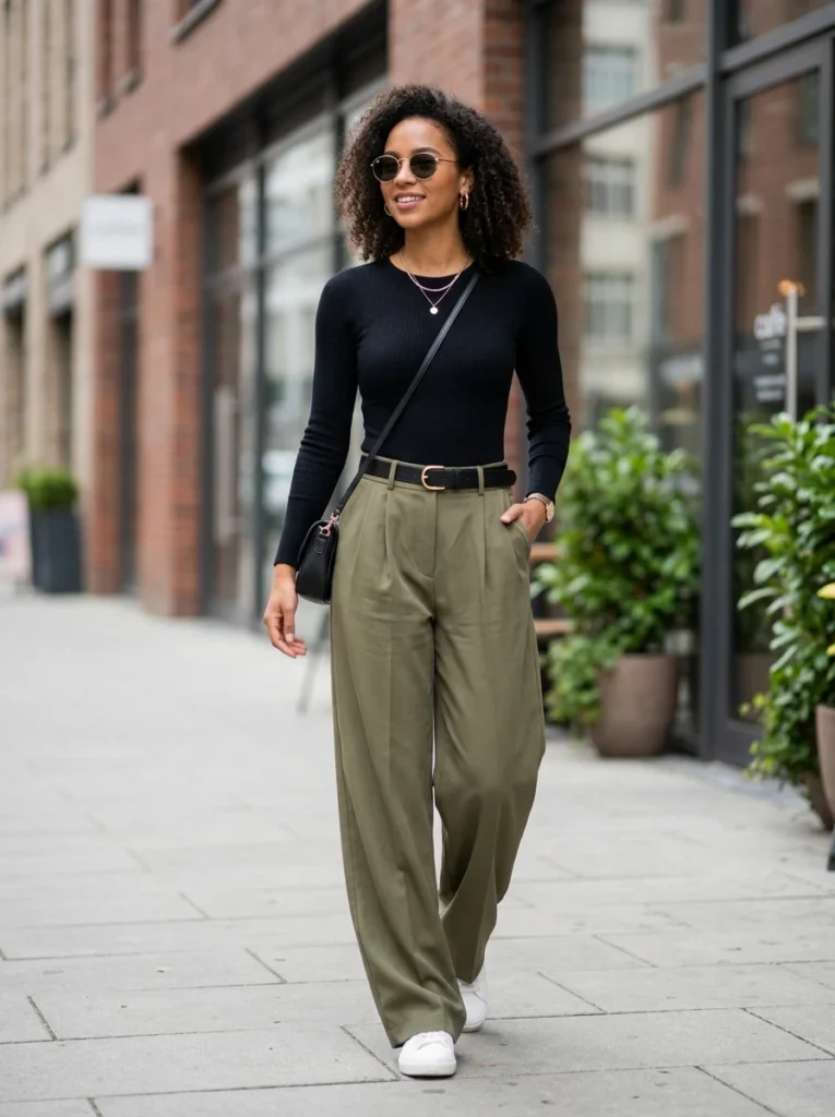 Long Sleeve Bodysuit and Wide-Leg Pants