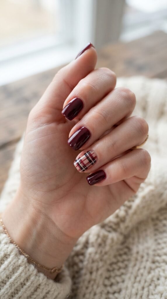 The Cozy Plaid Flannel Nail Art
