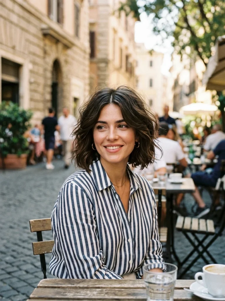 Messy Italian Bob with Center Part