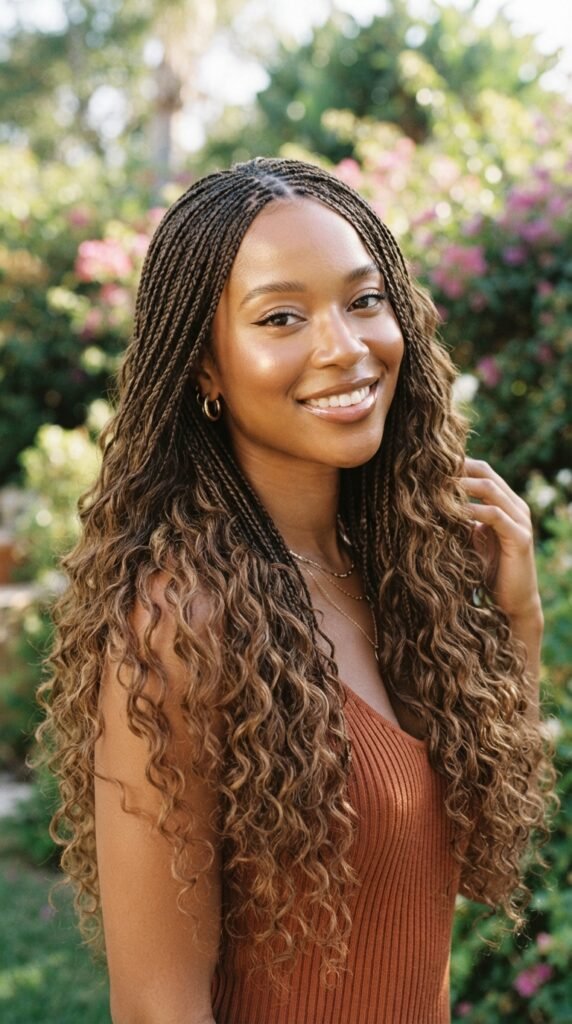 Micro Goddess Braids Hairstyle