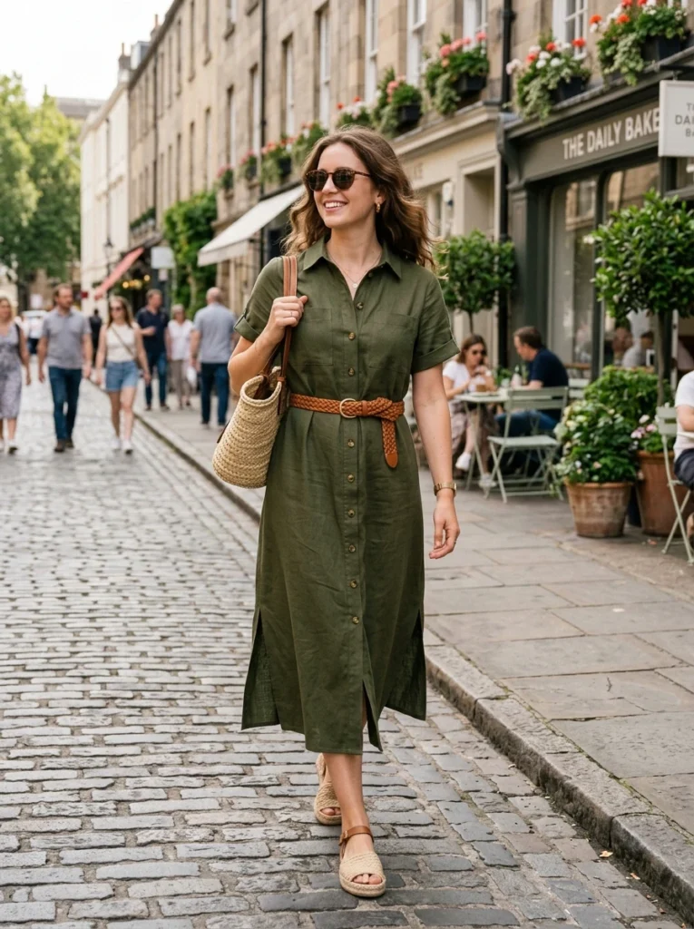 Midi Shirt Dress and Belt