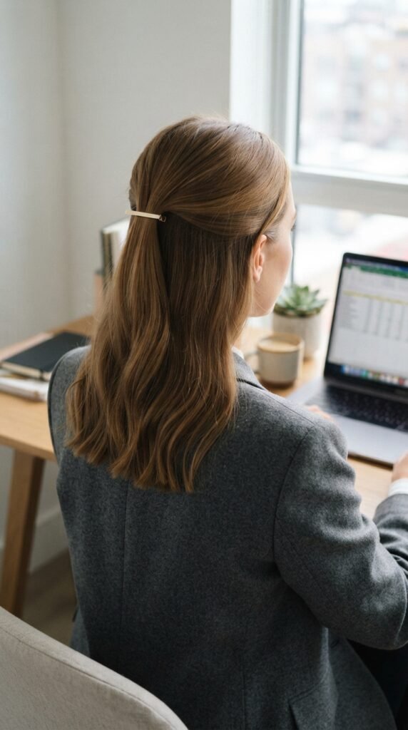 Minimalist Half-Up Work Hairstyle