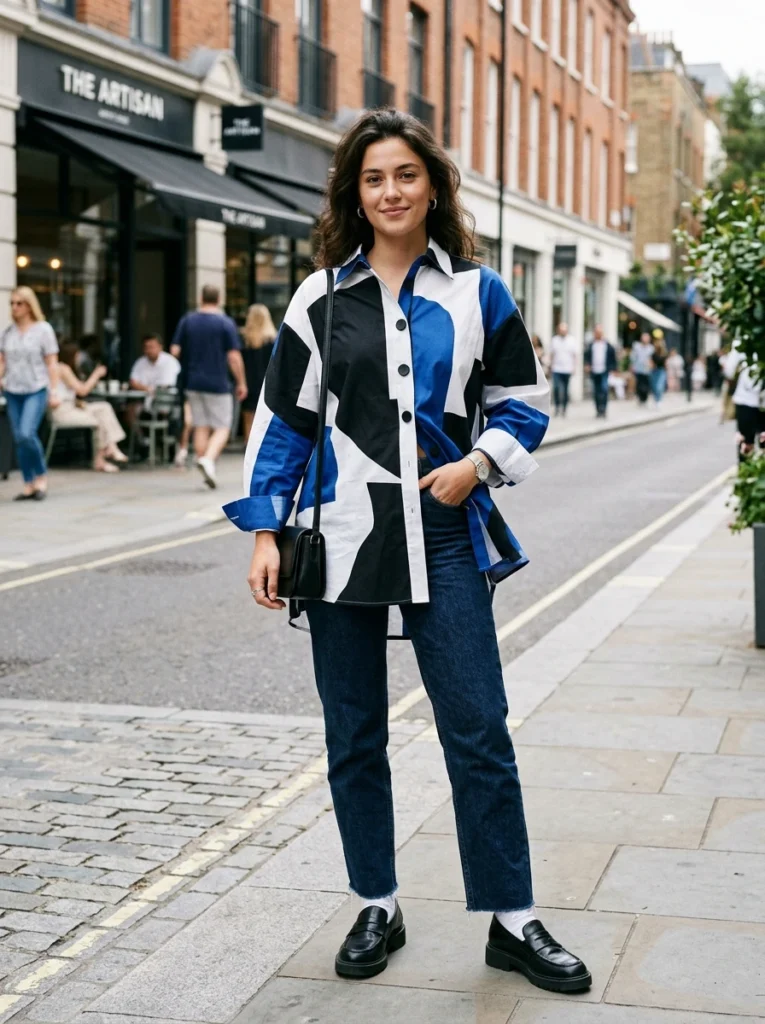  Modern Statement Button-Down Shirt