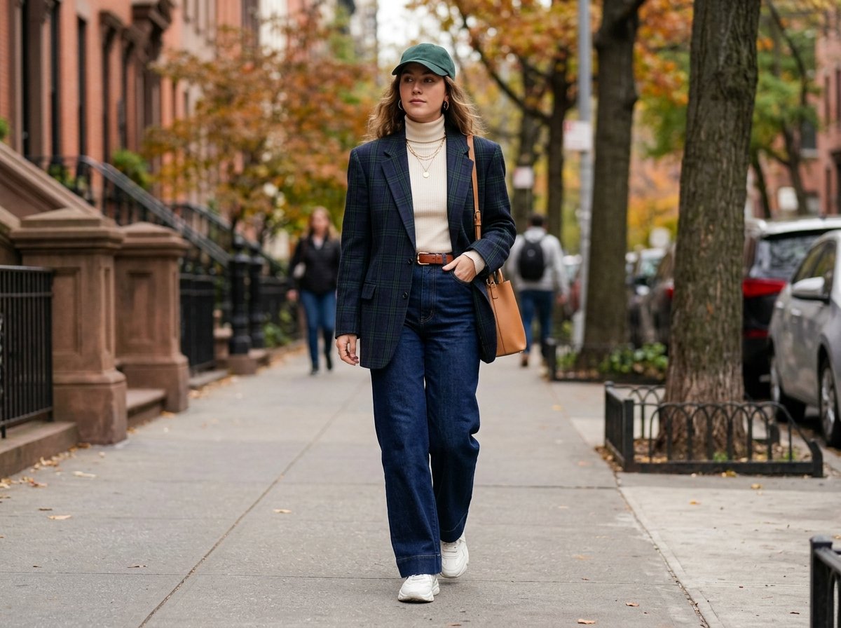 Oversized Blazer Outfit for Rectangle Body Shape
