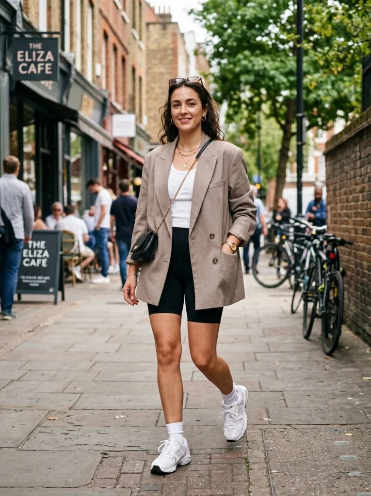 Oversized Blazer and Bike Shorts