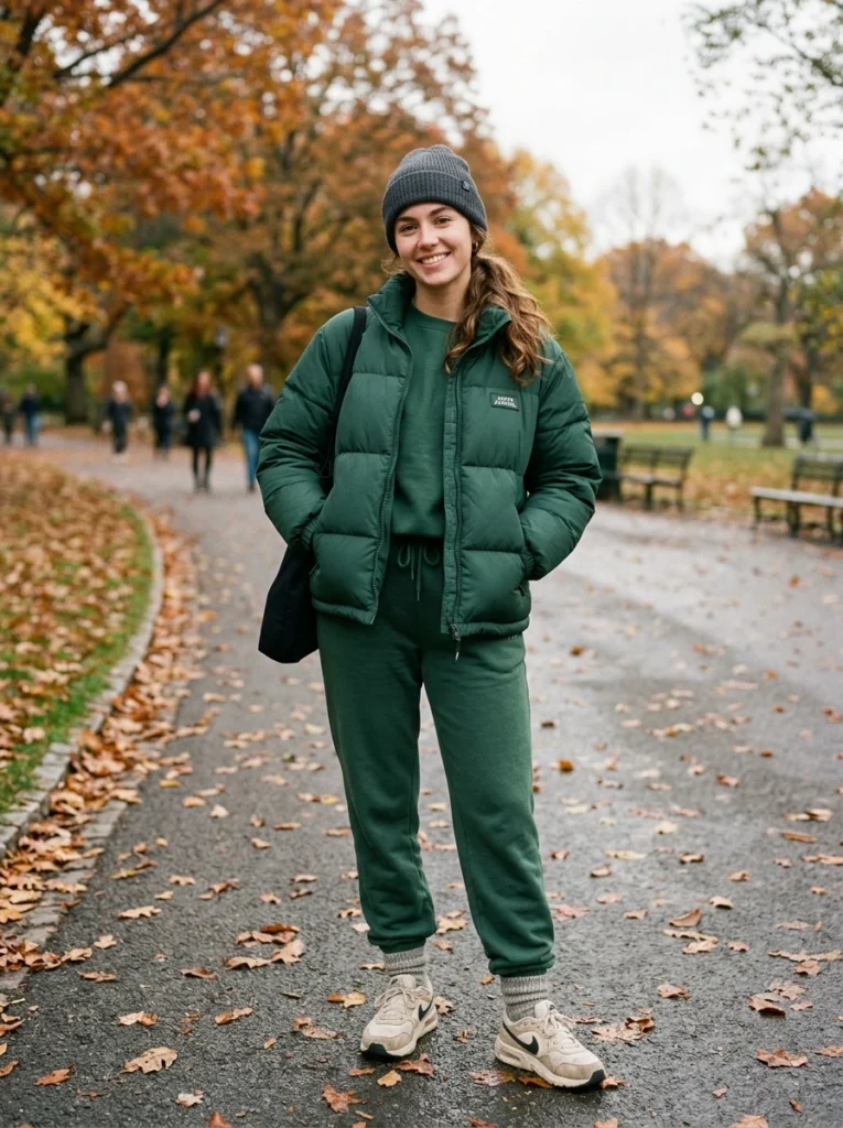 Puffer Jacket and Sweatpants Set