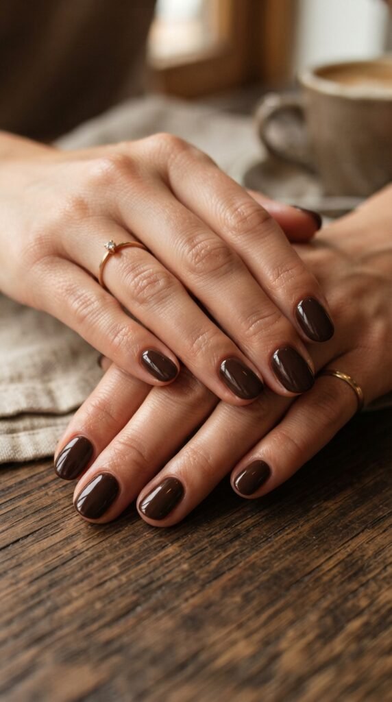 Rich Chocolate Espresso Solid Nails