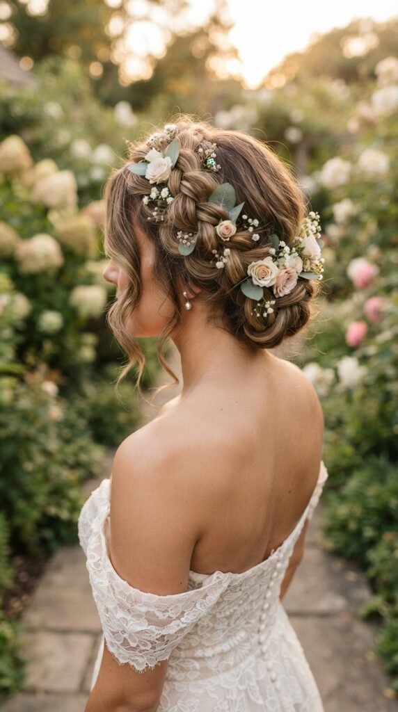 Romantic Crown Halo Braid Hairstyle