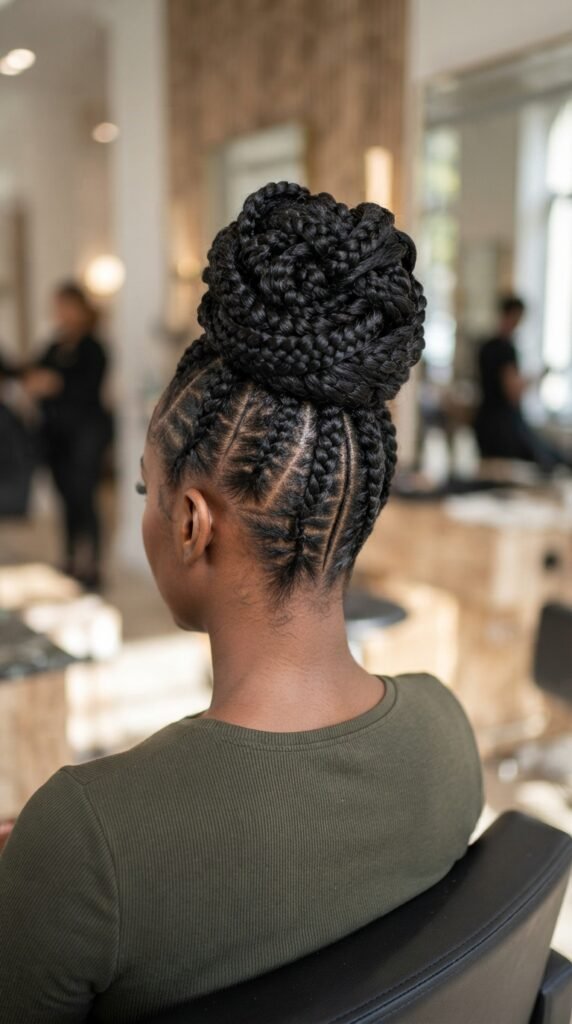 Sculpted High Top Knot Work Hairstyle