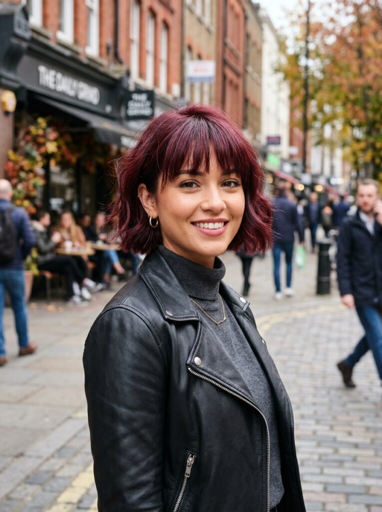 Short Burgundy Bob