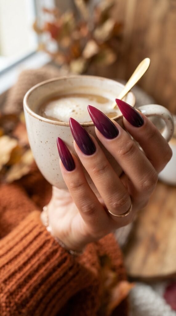The Deep Berry Ombré Fall Nails